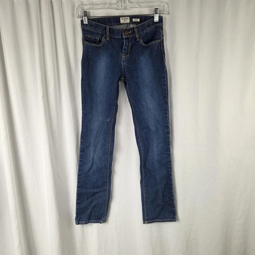 OshKosh B'gosh Jeans Girls 12 Blue Skinny Stretch Denim Embroidered Pocket